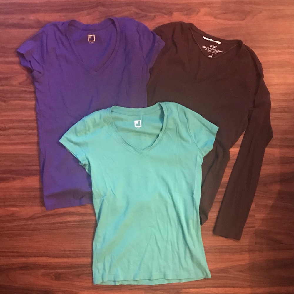 Lot of Three (3) V-Neck Shirts